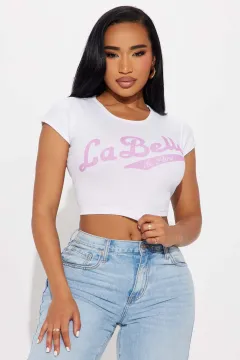 Round Neck Midriff-baring Cropped T-shirt Short Sleeve - Purple - View 1