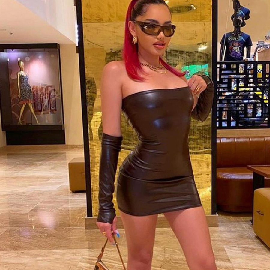 Oversleeves Off-neck Slim Fit Slimming Sheath Dress