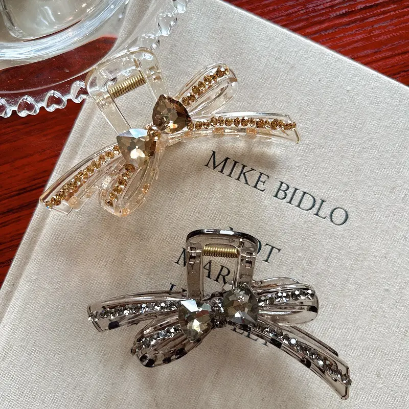 New Acrylic Crystal Bow Hair Clip