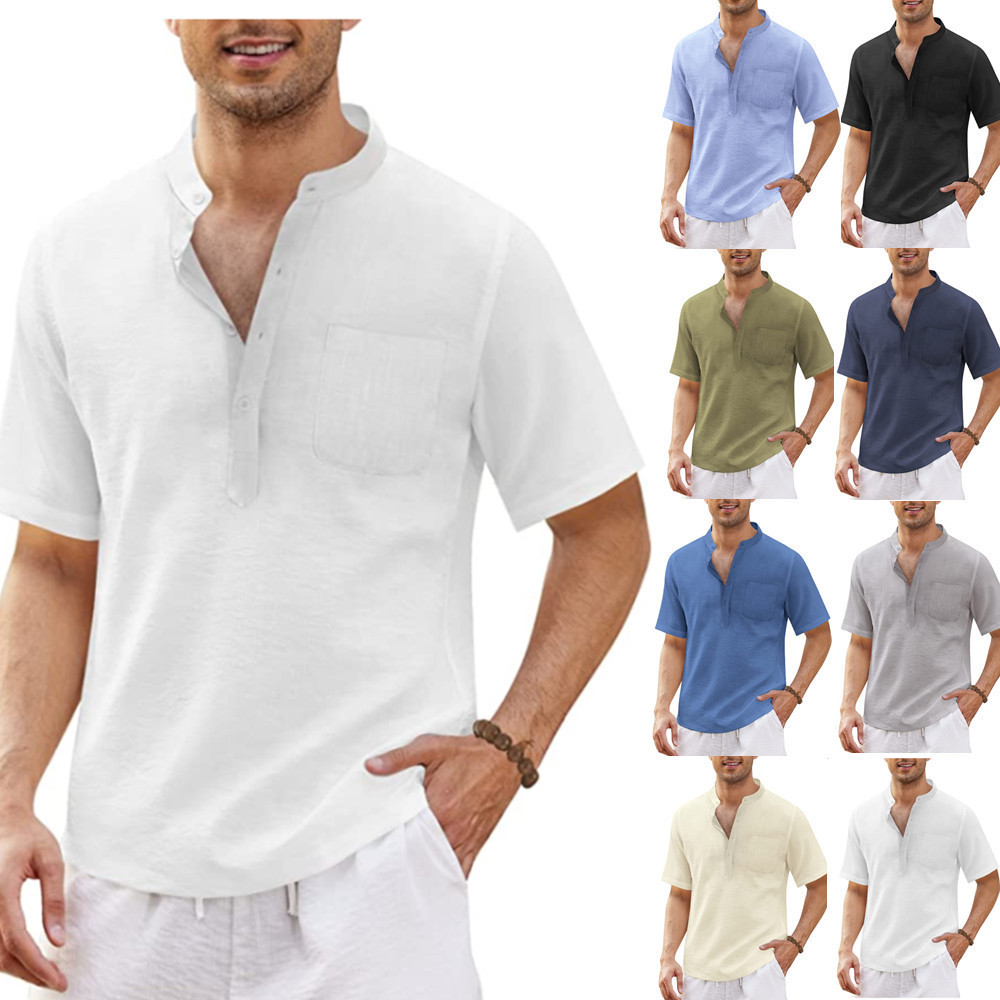 Title 6, European And American Mens Cotton And Linen Ca...