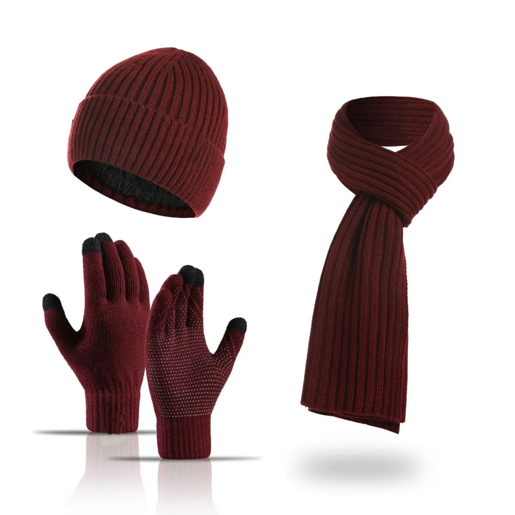 Knitted Fleece-lined Extra-thick Sweaters For Men And Women - Wine