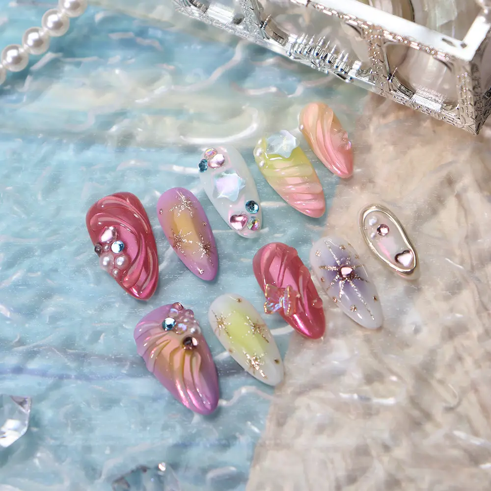 Handmade Popular Three-dimensional Color Marine Detachable UV Nail