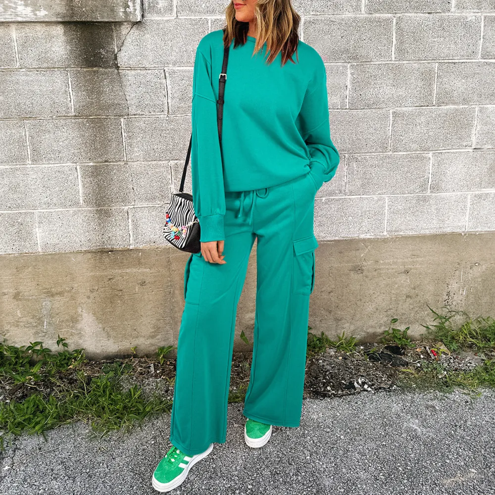 European And American Autumn Trousers Long Sleeve Casual Sweatshirt Trousers Two-piece Set