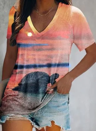 Women's Summer Turtle 3D Printed Top J16Tk9C2319114 - Shop at LoveMi
