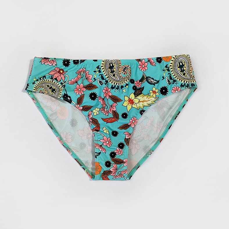 Sling Floral Skirt Hem Briefs Split Swimsuit