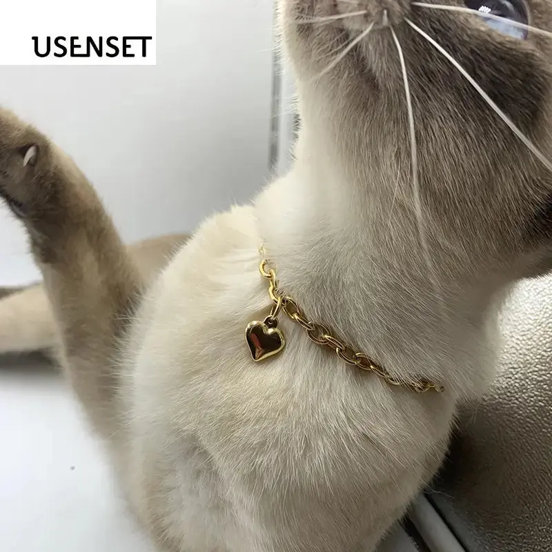 Stainless Steel Pet Cat Dog Love Heart