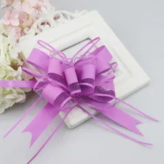 Wedding Car Door Handmade Flowers A Pack - Snow Yarn Lilac Purple 10 - View 1