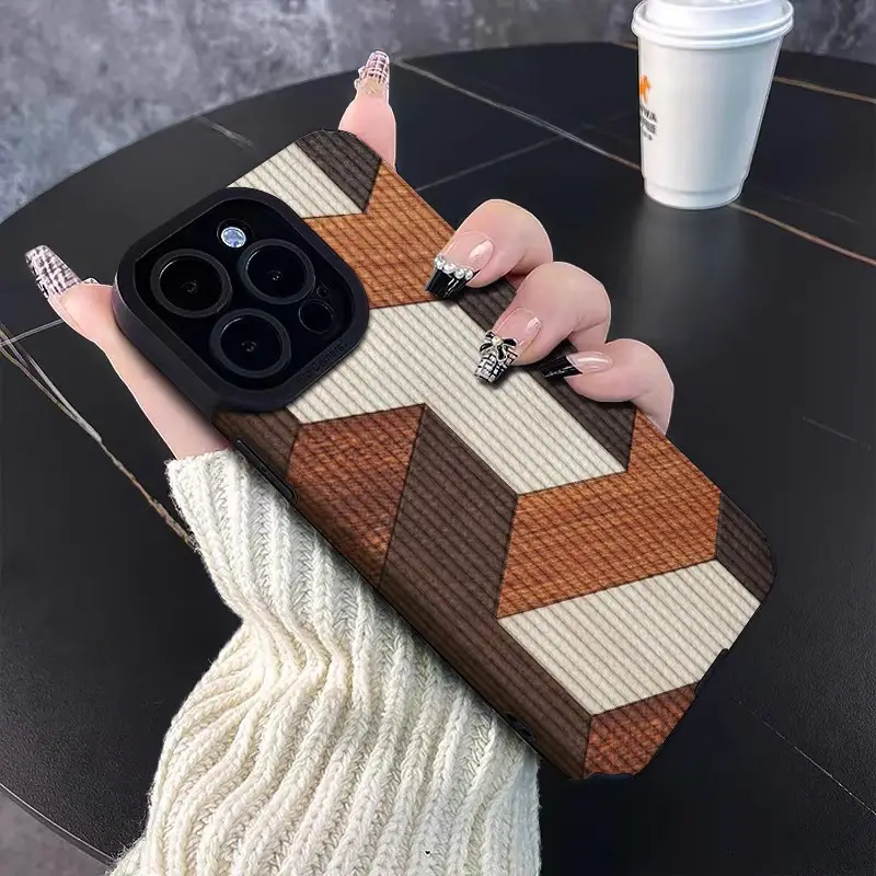Creative Patchwork-patterned Phone Case Minimalist Design