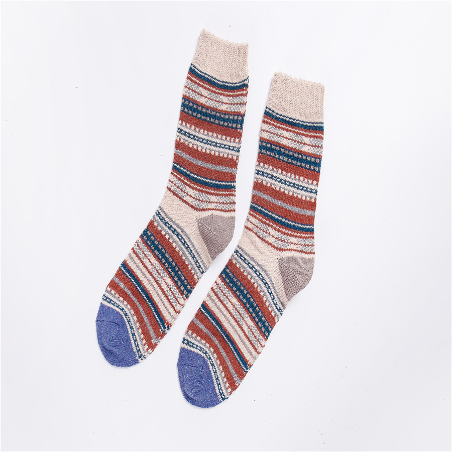 Title 16, Mens Stripe Thickened Mid-tube Wool Socks. War...