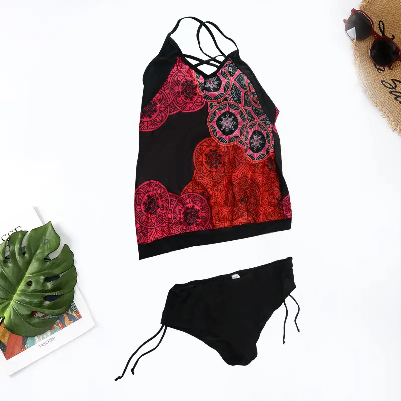 Split Swimsuit Sexy Slim Pattern Printed Triangle