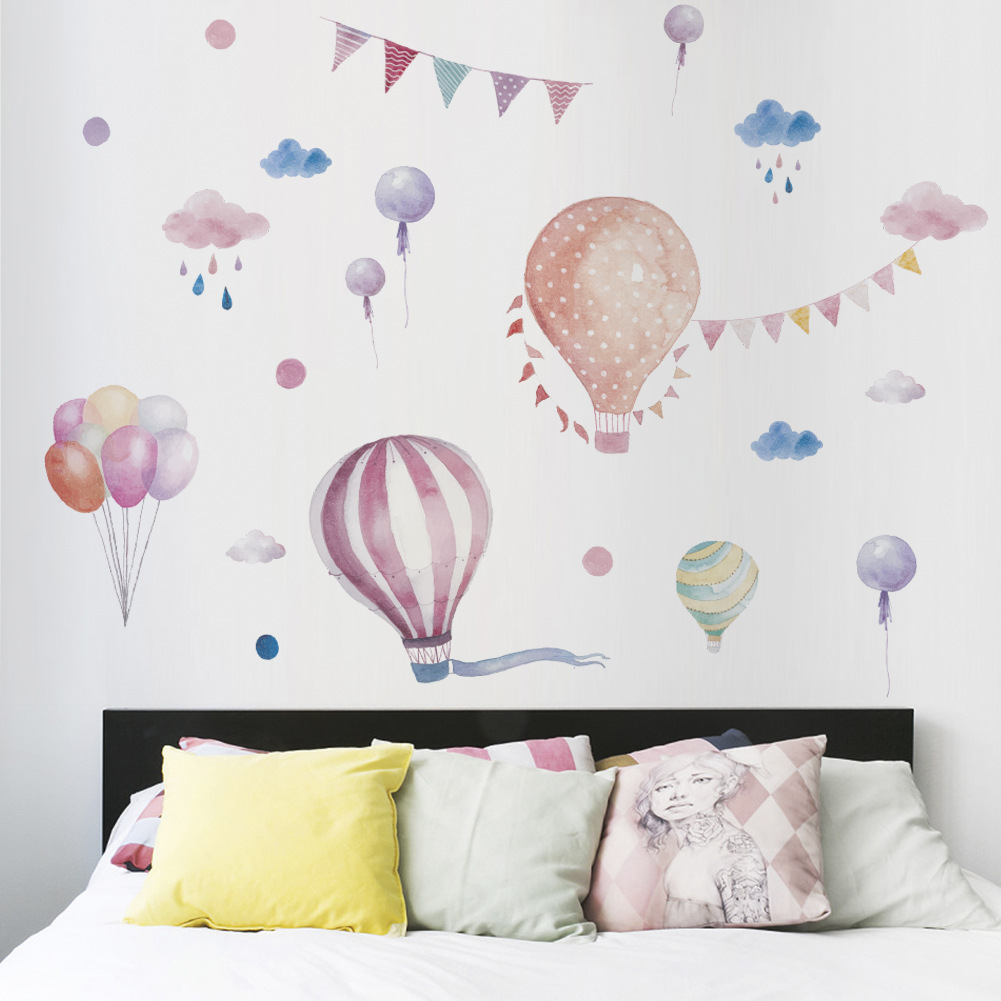 Title 3, Hot air balloon wall stickers girl style decora...