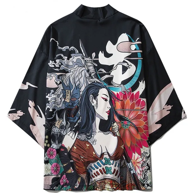 Summer Women Harajuku Digital Printing Kimono Cloak Coat Cardigan Kimono 12 - Shop at LoveMi