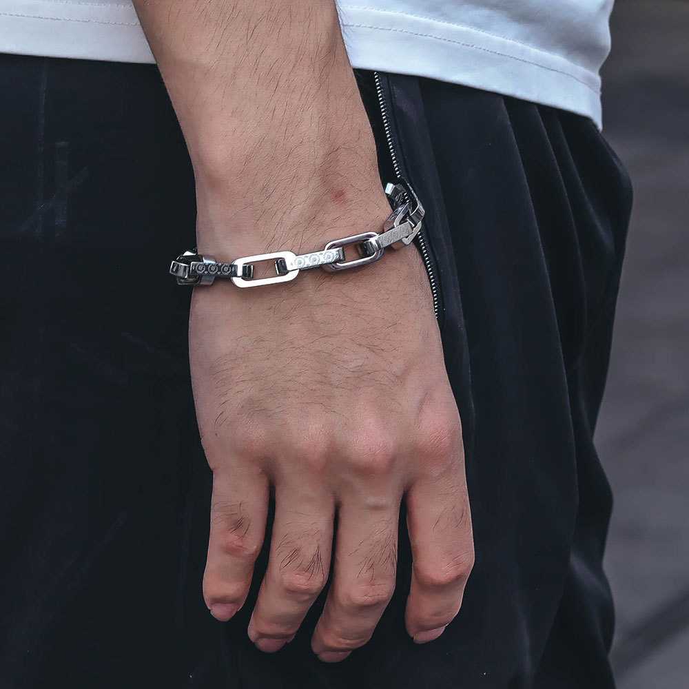 Colorful Square Three-dimensional Stitching Press Buckle Bracelet