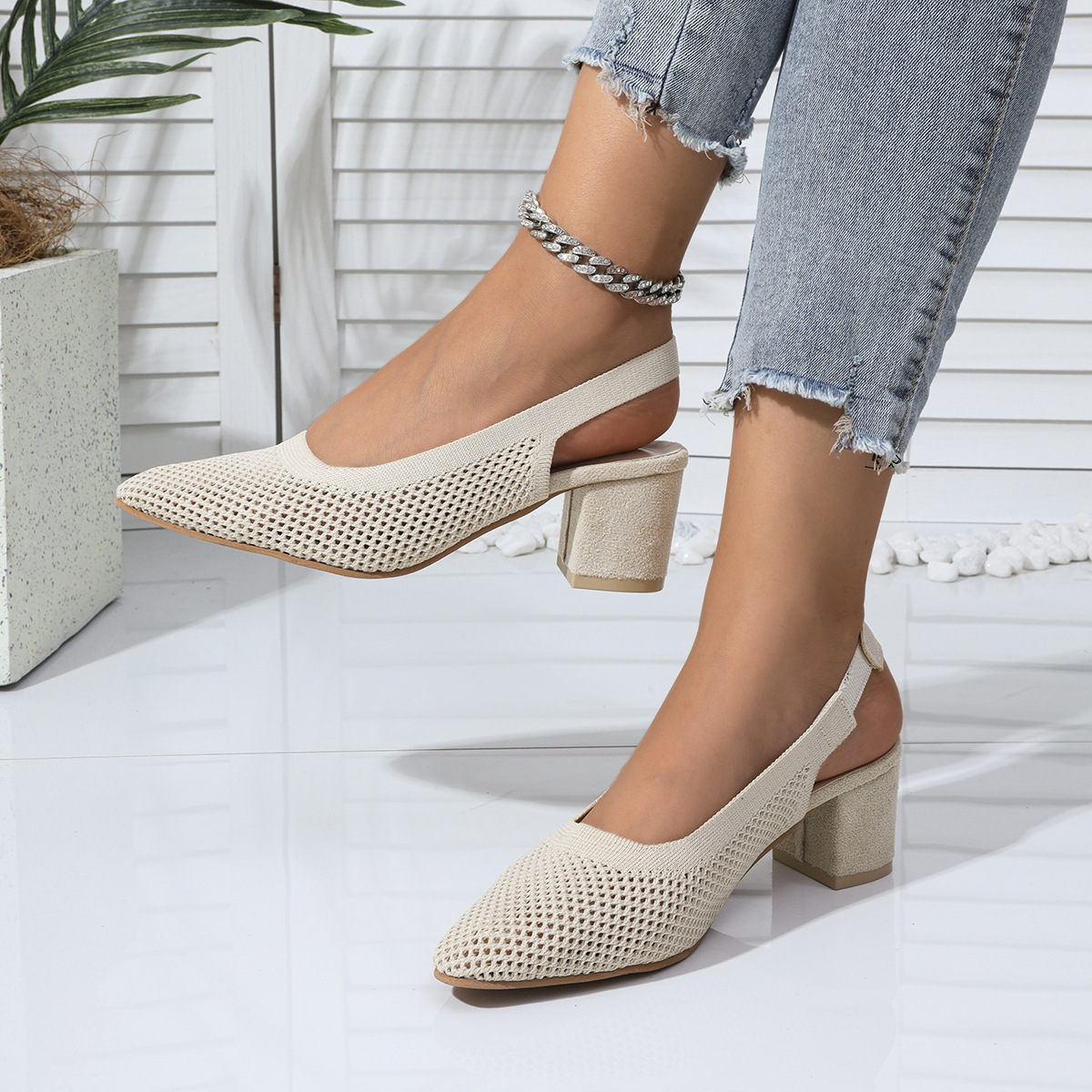 Flyknit High-Heel Arrival Plus-Size Elegant Fashion Shoes For Women