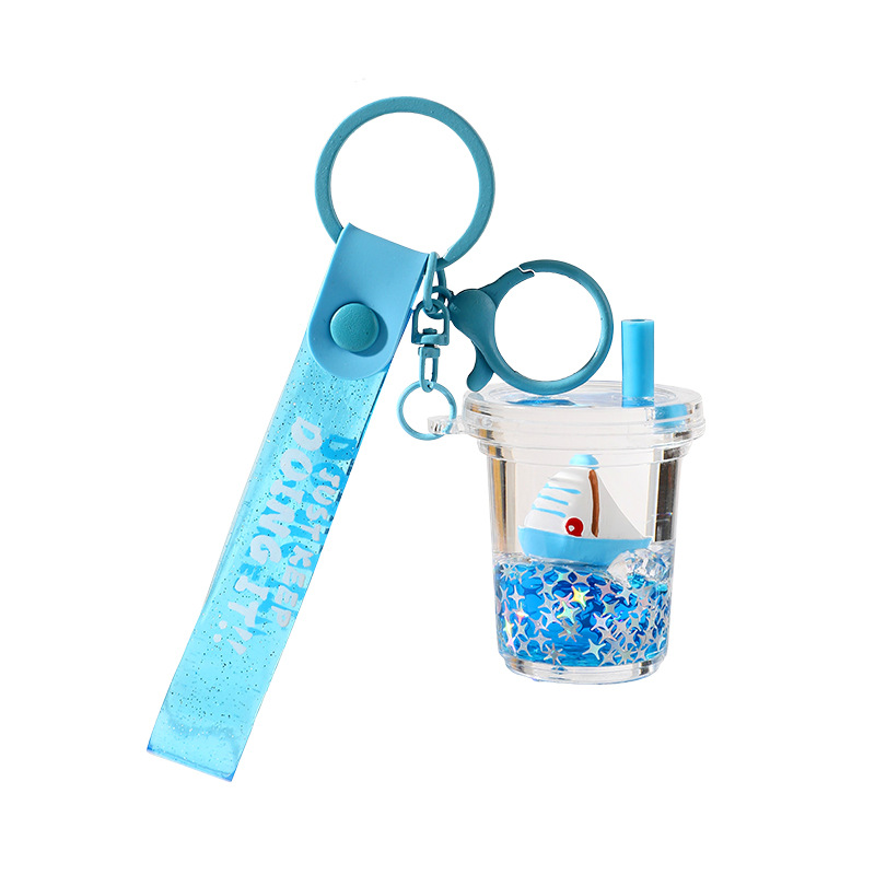 Acrylic Sailboat Oil Quicksand Car Keychain Pendant - Image 3