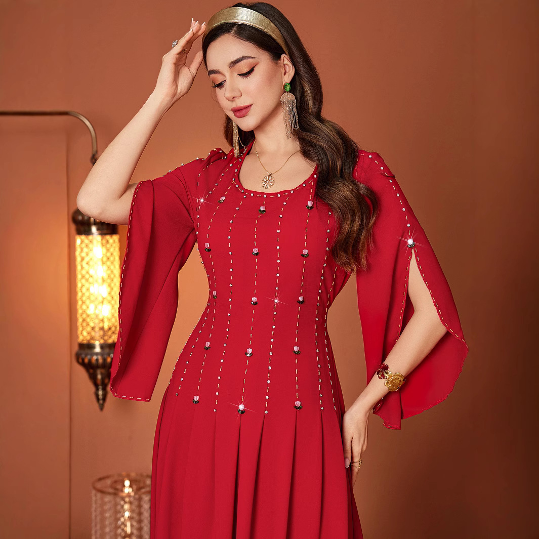 Evening Dress Sequin Vertical Decoration Dress Red - Shop at LoveMi