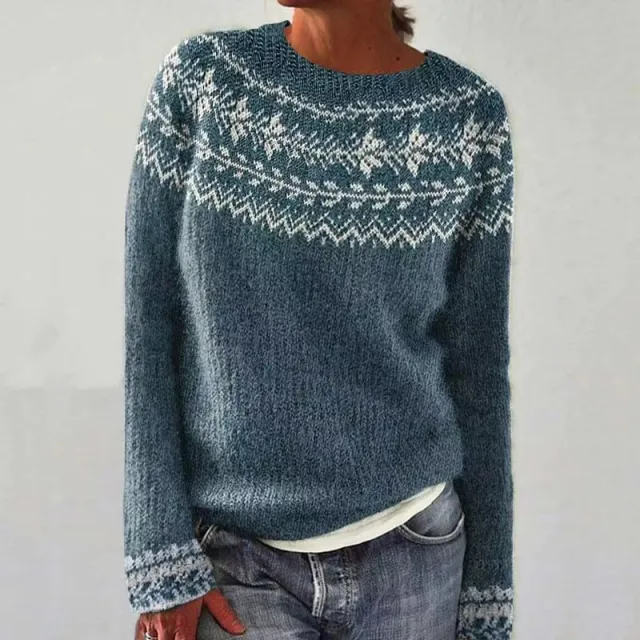 Women's Round neck Color block Loose Sweater Hikoi 5417438 - Shop at LoveMi