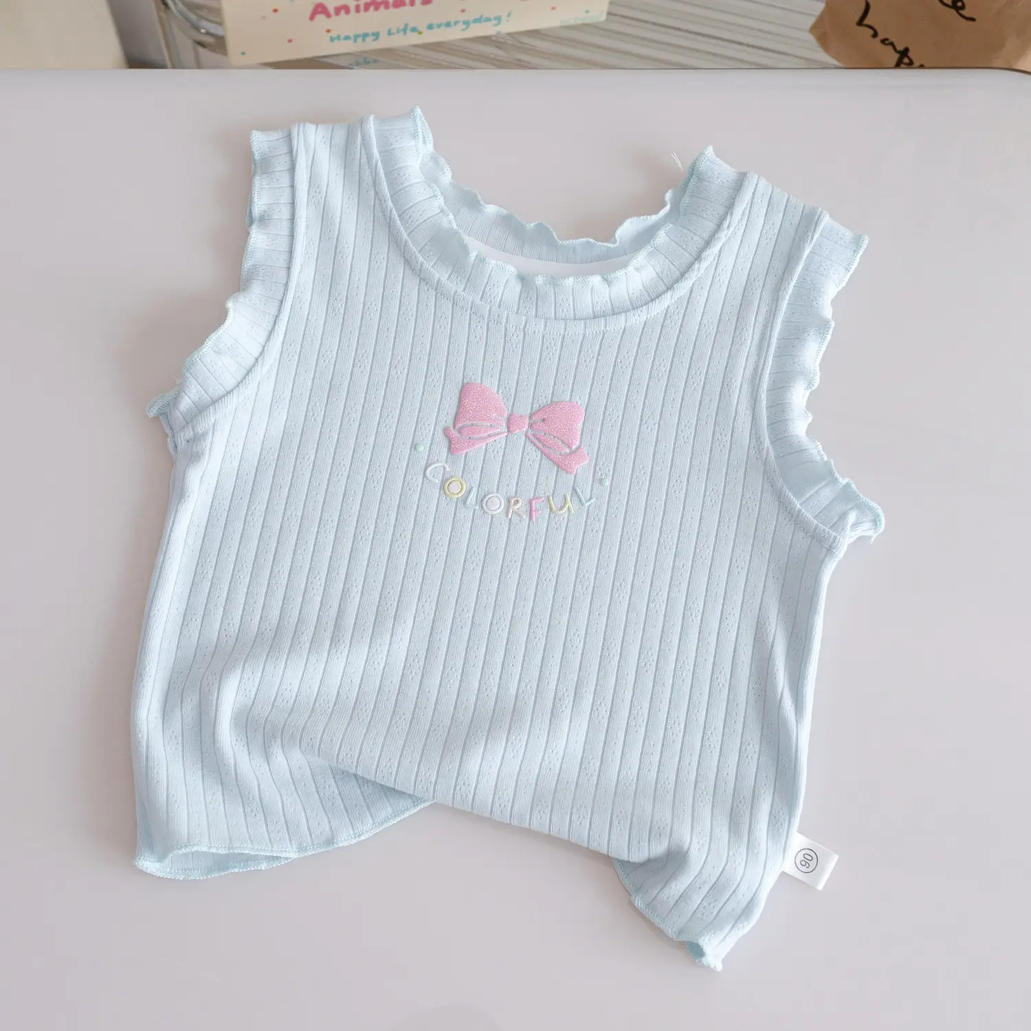 Sleeveless Candy-colored Outerwear T-shirt