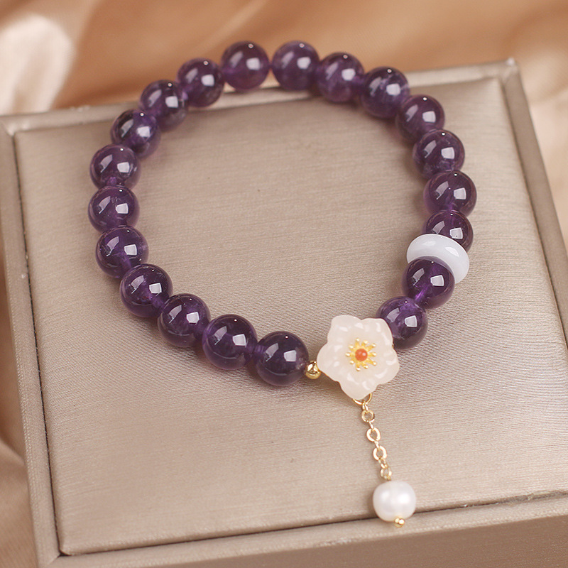 Ethnic Style Natural Garnet Crystal Bracelet