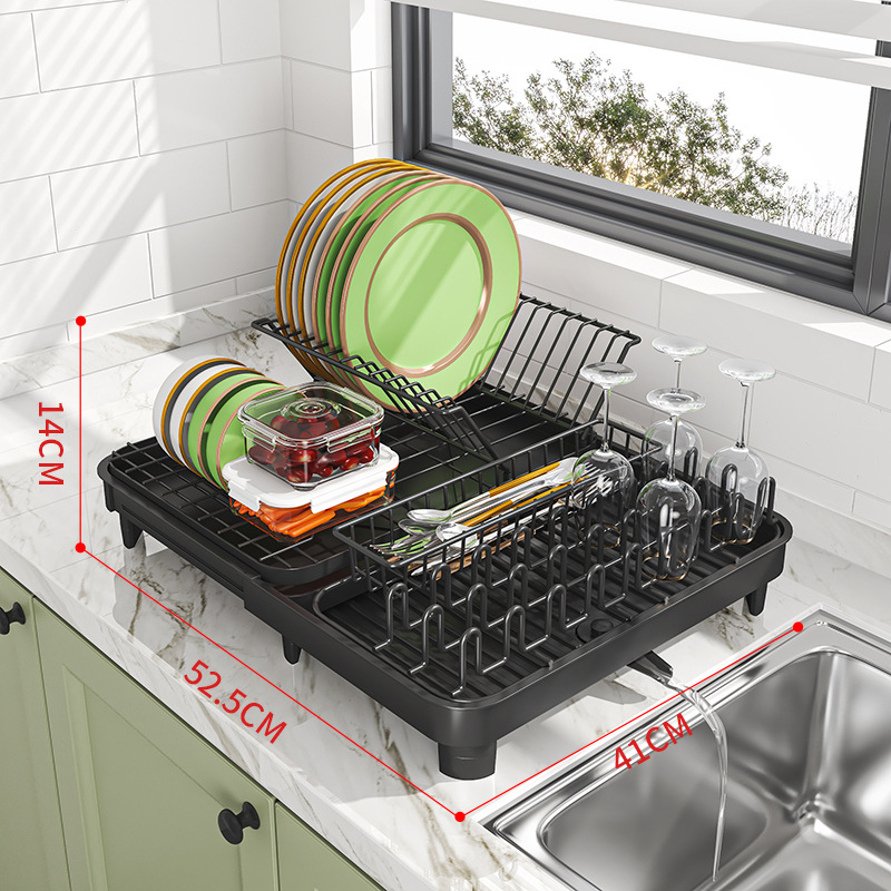 Black Draining Dish Rack