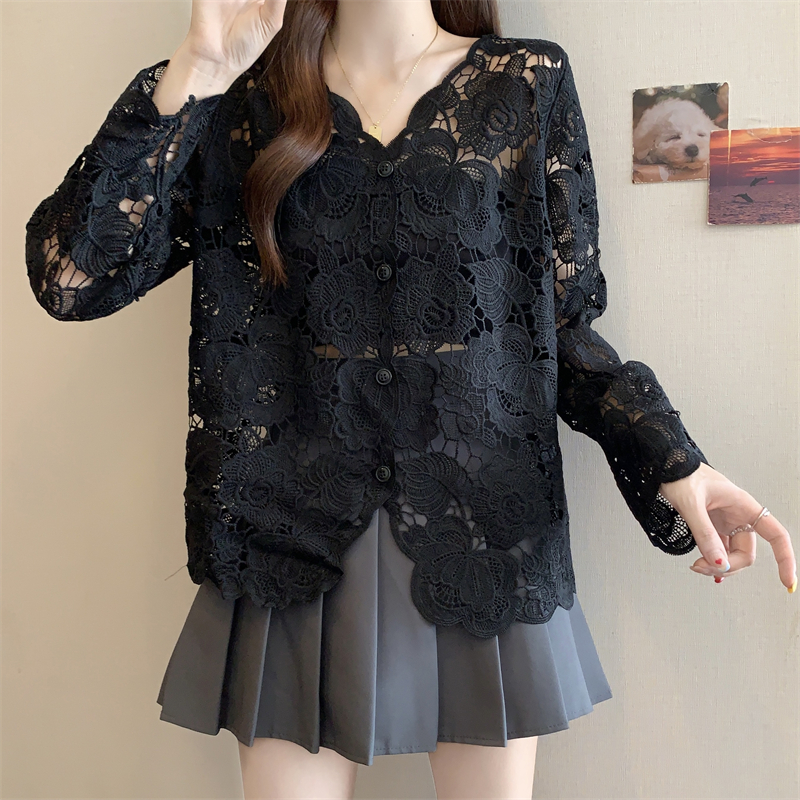 Lace Long Sleeve Top Women Elegant Embroidered Hollow Top 14 9b6a048d fde7 4c23 96a5 09db621aab86