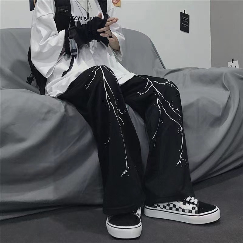 Lightning Print Sports Casual Pants - Image 3