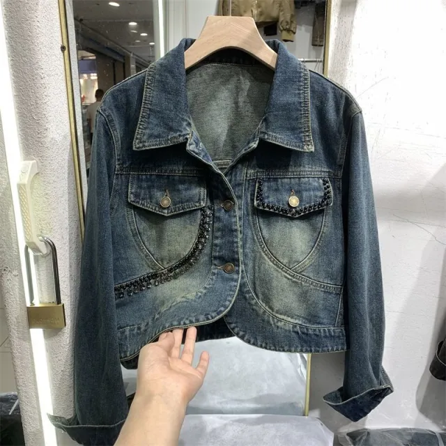 Small Fragrance Denim Jacket For Petite Women, Korean Style Outerwear Style 03 - Shop at LoveMi