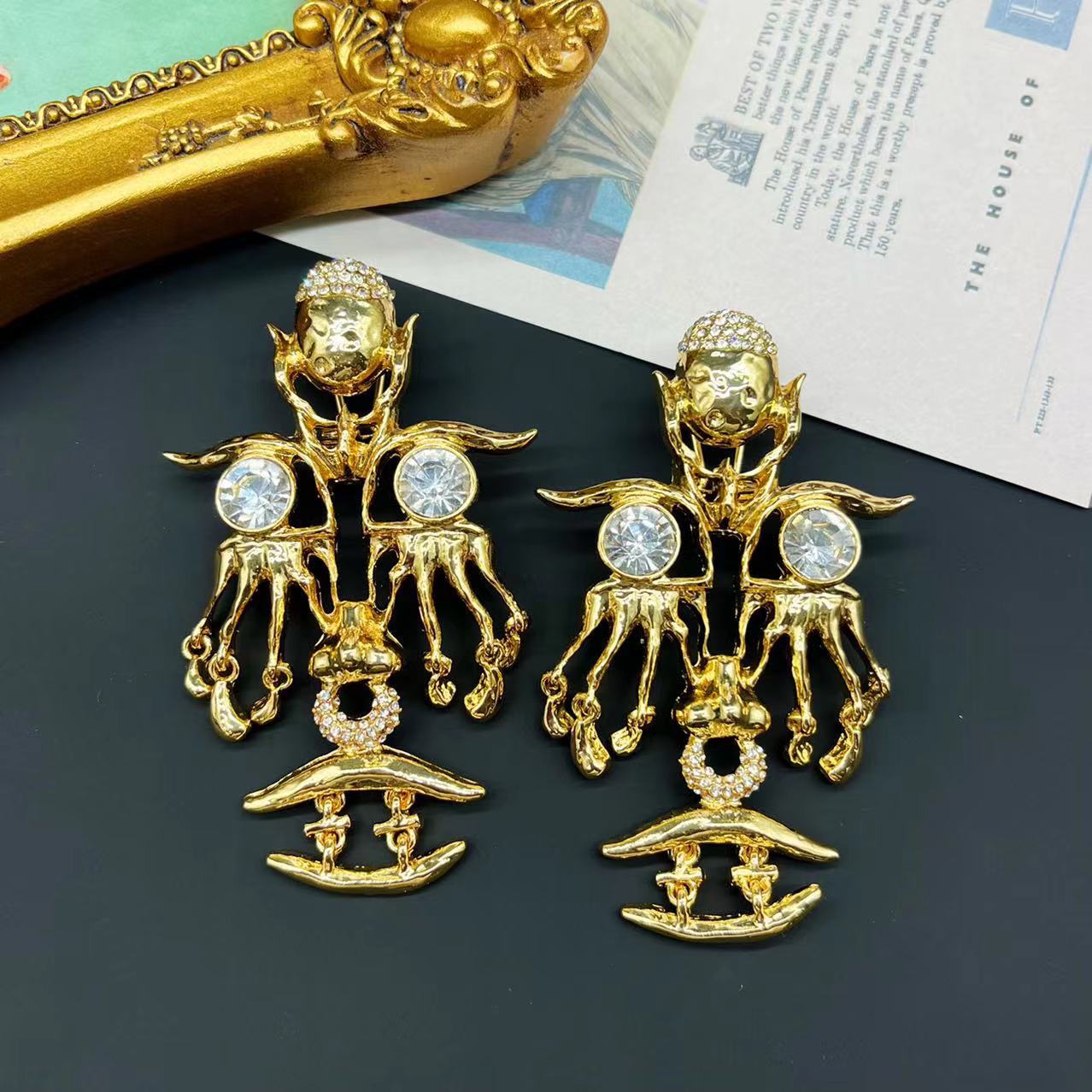 Eyes Eyelashes Nose Light Luxury High-end Earrings