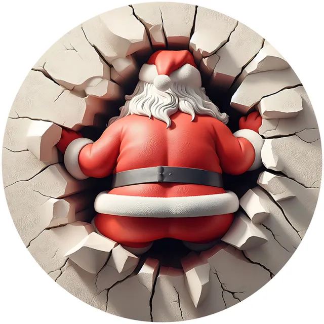 Round Acrylic Christmas Decoration Santa Claus Ornaments No 12 - Shop at LoveMi