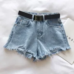 Fashion Leisure Ripped Denim Shorts For Women - Blue - View 1