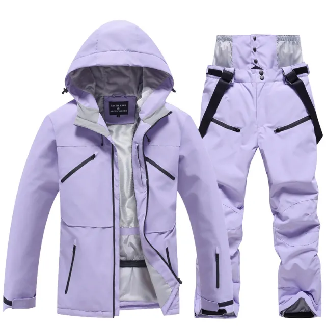 Autumn And Winter Men's And Women's Outdoor Waterproof Thickened Warm Suit Purple - Shop at LoveMi
