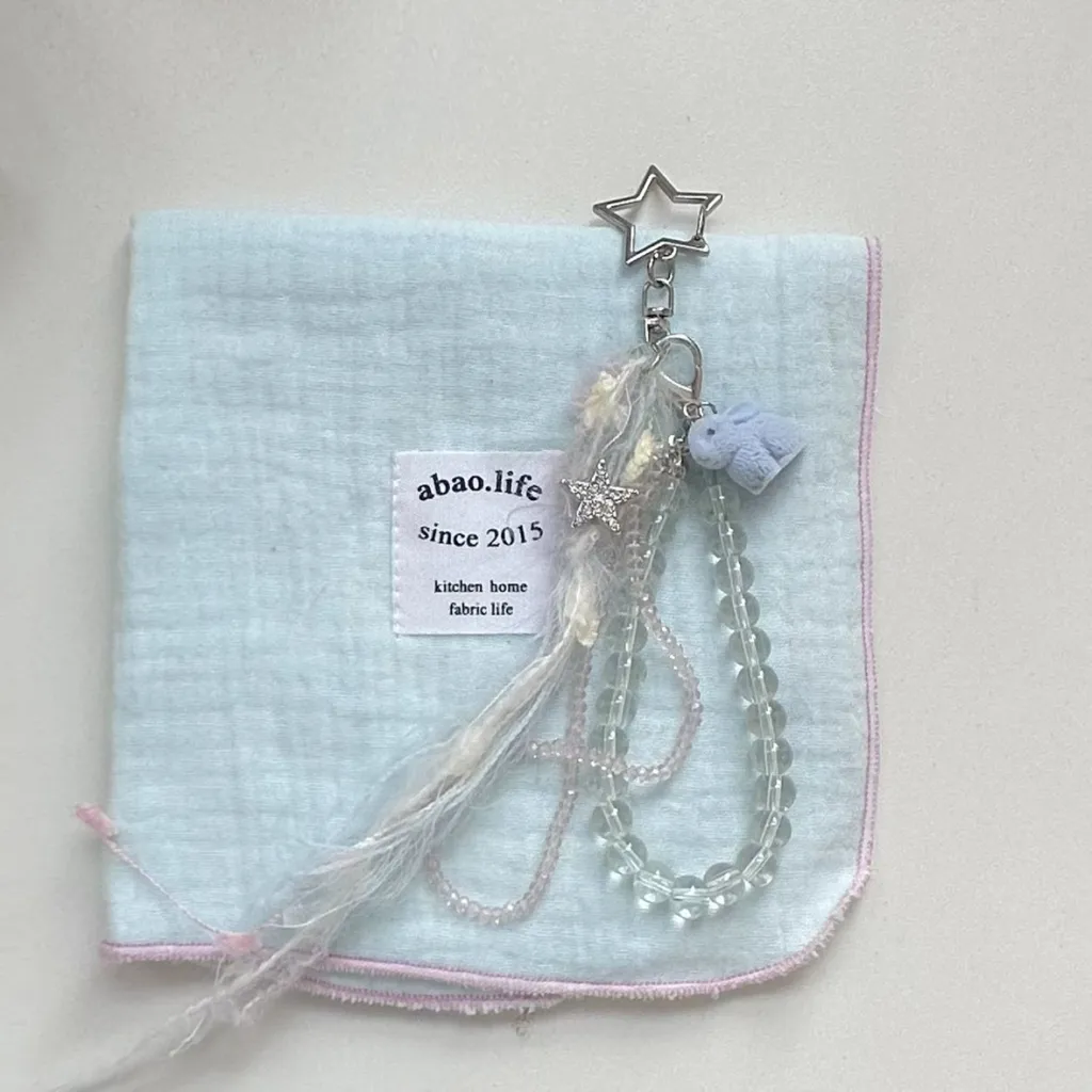 Macaron Rabbit Five-pointed Star Keychain - Blue Rabbit Keychain