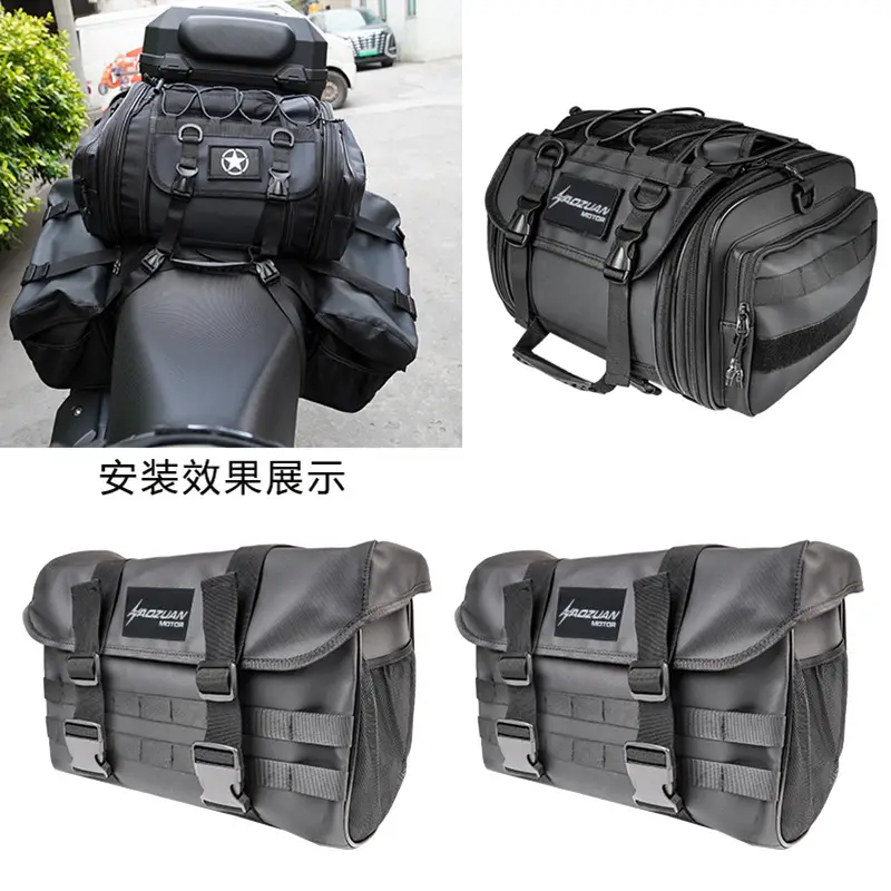 Motorcycle Rear Seat Side Bag Waterproof Traveling By Motorcycle Side Bag Riding Bag