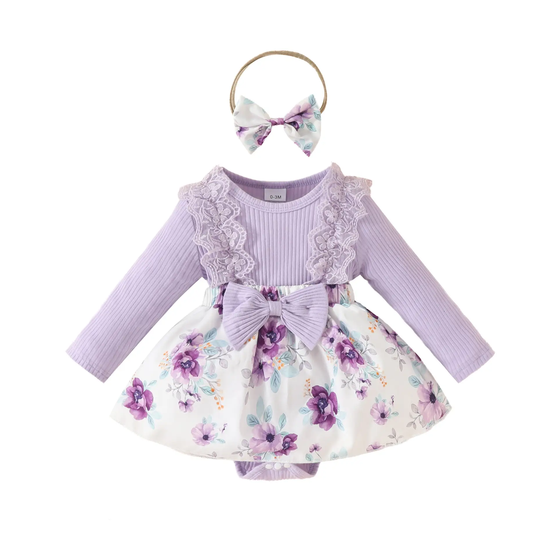 European And American Autumn Baby Girl Lace Lace Long-sleeved Dress