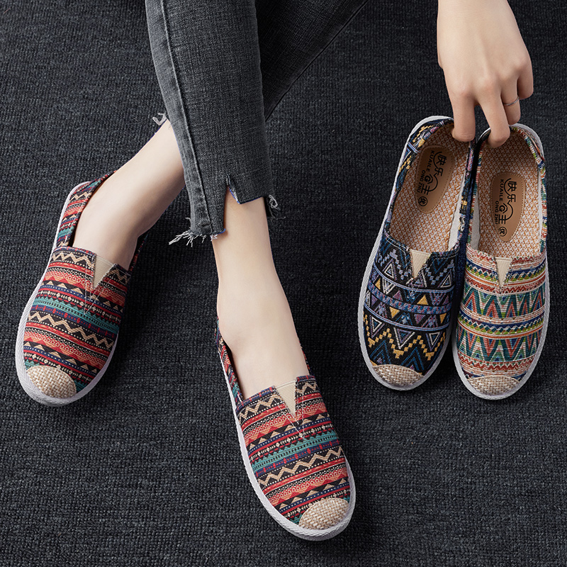 Womens Casual Old Beijing Style Flagship Store Official Soft-Soled Driving Canvas Shoes