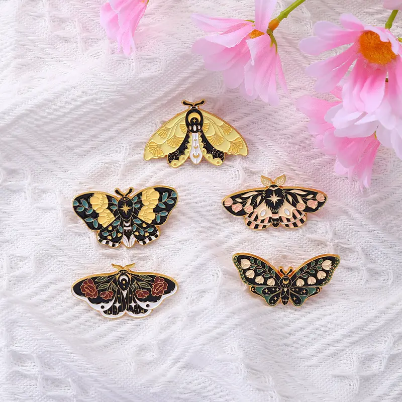 Cartoon Cute Moth Butterfly Insect Golden M