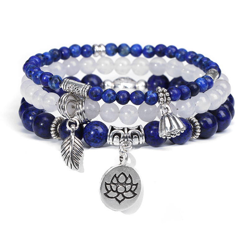 Bohemian Style Natural Stone Agate Beads Elastic Bracelet