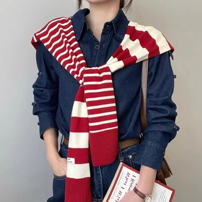 Women's Outer Wear High-grade Matching Shirt Knitted Scarf