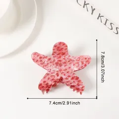 Textured Leopard-print Starfish Wave All-match Hair Clips - Red Starfish - View 1