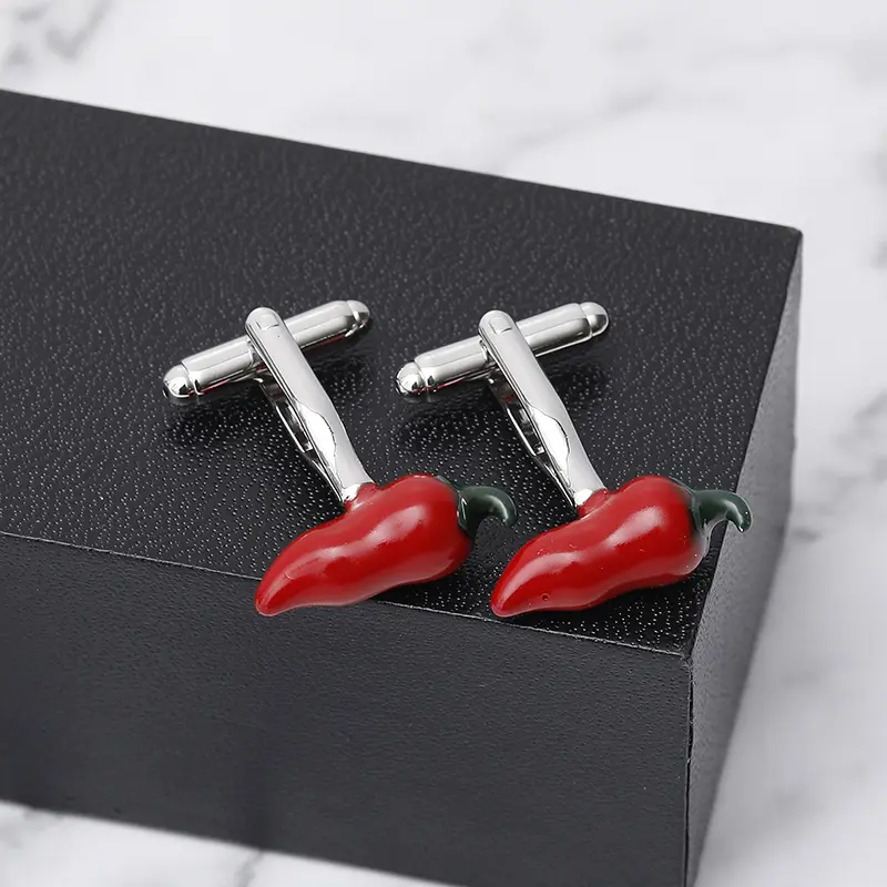 Mens Creative Red Pepper French Cufflinks