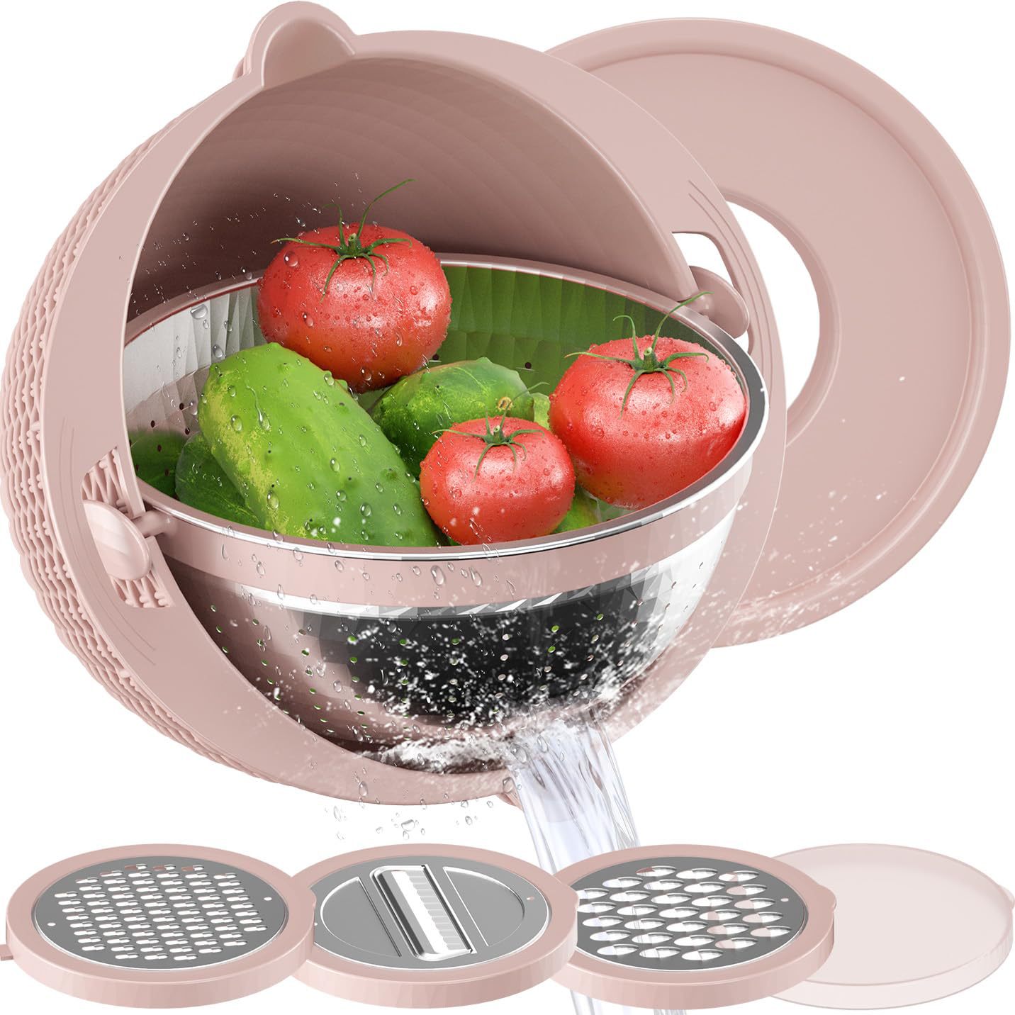 Household Rotatable Double-layer Vegetable Washing And Draining Basket - Image 7