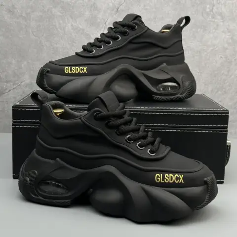 Leather Surface Trend Sports Leisure Platform Men's Shoes