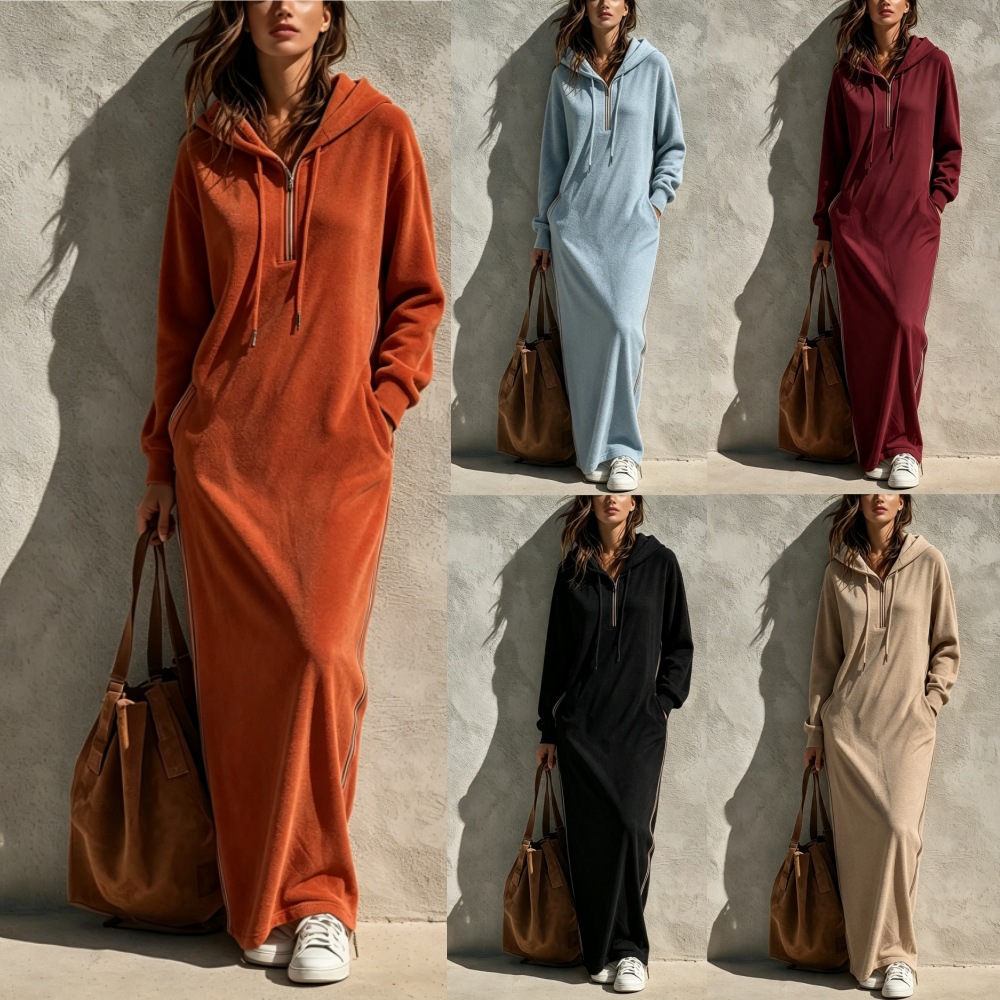 Women's Hooded Half-Zip Dress