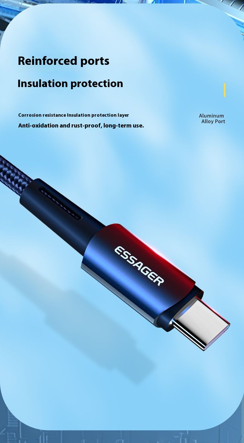 PD100W Fast Charge Data Cable For Mobile Phone Tablet Typec Fast Charging - Image 2