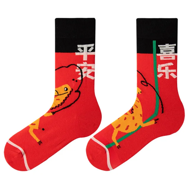 Cartoon Illustration Cute Sweet Ins Style Cotton Mid calf Length Socks M2148 5 - Shop at LoveMi