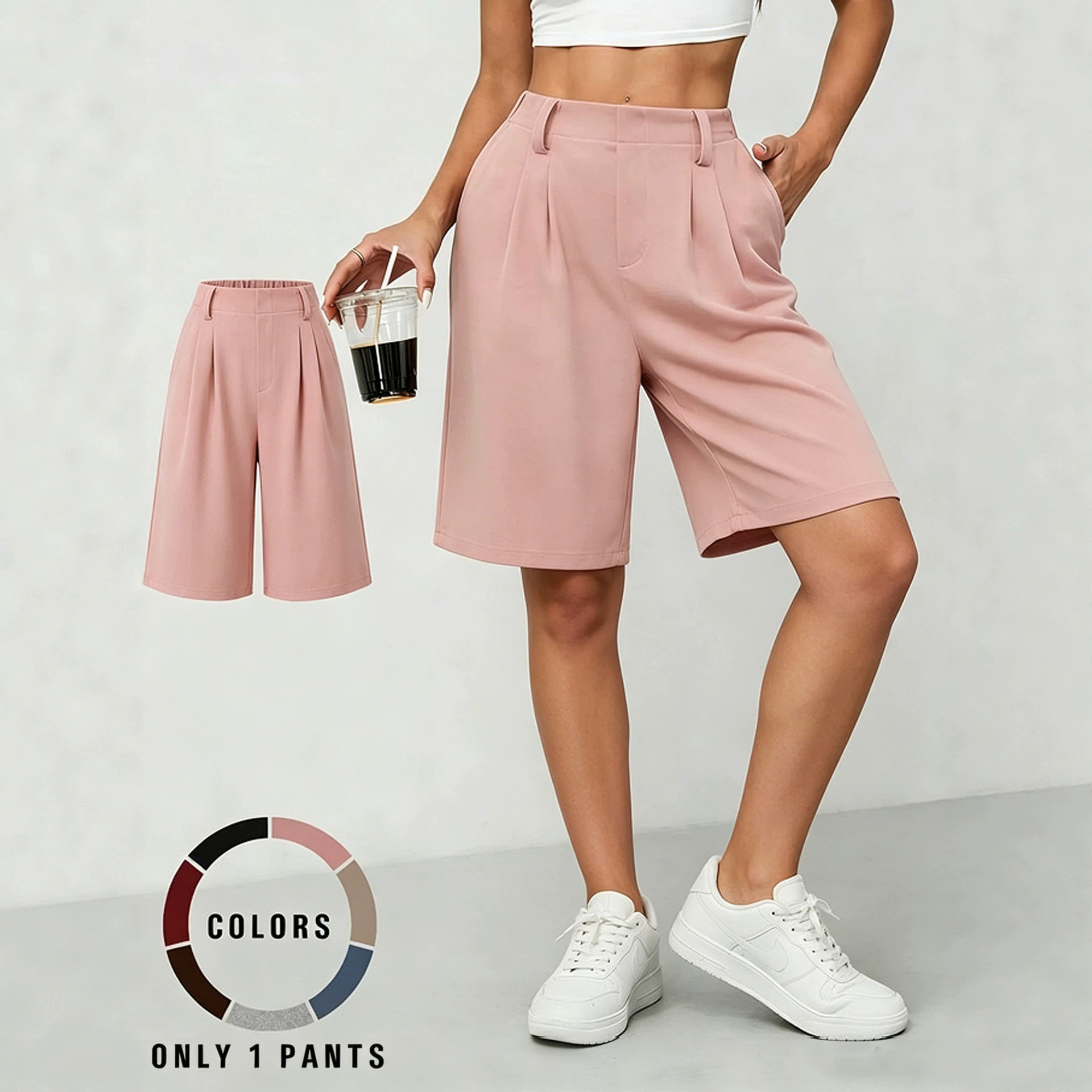 Street-style Casual Capri Pants Comfortable And Versatile With Pockets