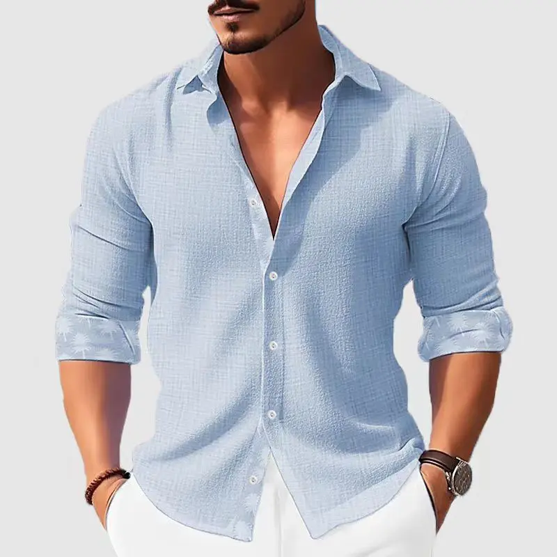 Printed Men's Clothing Fashion Long Sleeve Shirt