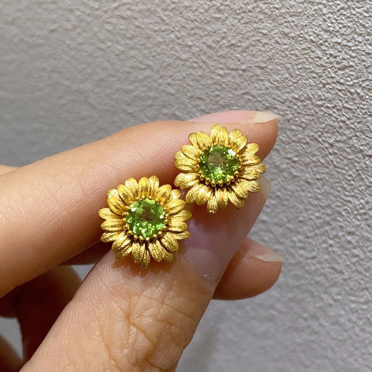 Sunflower Open Fashion All-matching Gemstone Earrings