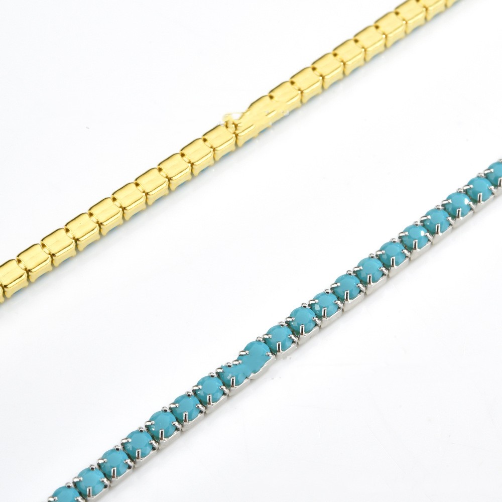 European And American Retro Turquoise Claw Chain