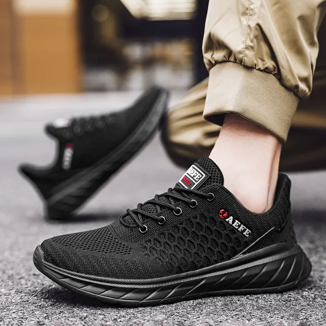 Men's Lightweight Fashion Trendy Sneakers Black - Shop at LoveMi